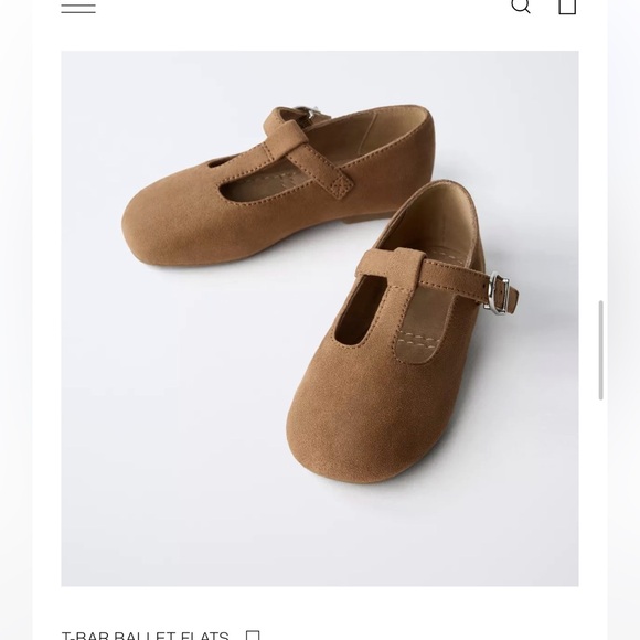 Zara Tan T-Bar Dress Shoes for Kids - Picture 2 of 8